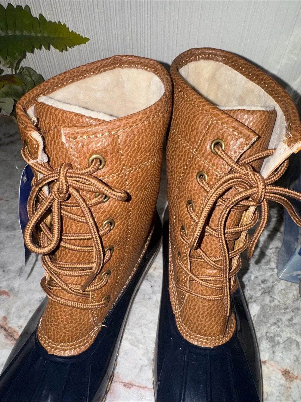 Waterproof Lace-Up Duck Boots